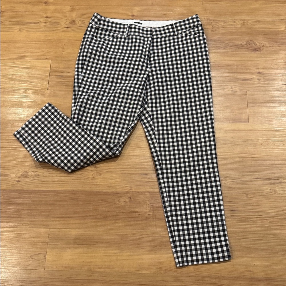 Talbots Black and Ivory Checkered Hampshire Pants